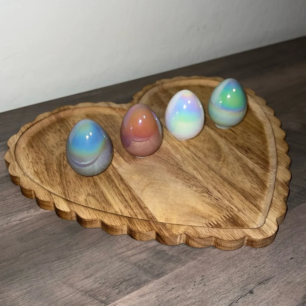 Target Bullseyes Playground Glass Iridescent Easter Egg Figurals Set of 4